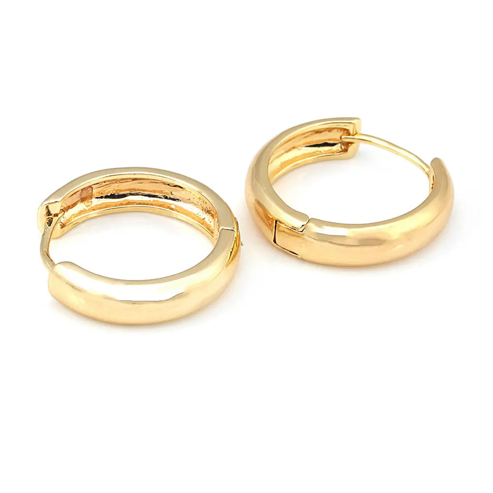 6PCS 14MM 16MM 18MM 23MM 25MM 30MM 18K Gold Color Brass Round Circle Loop Earrings Hoops Jewelry Making Supplies Accessories
