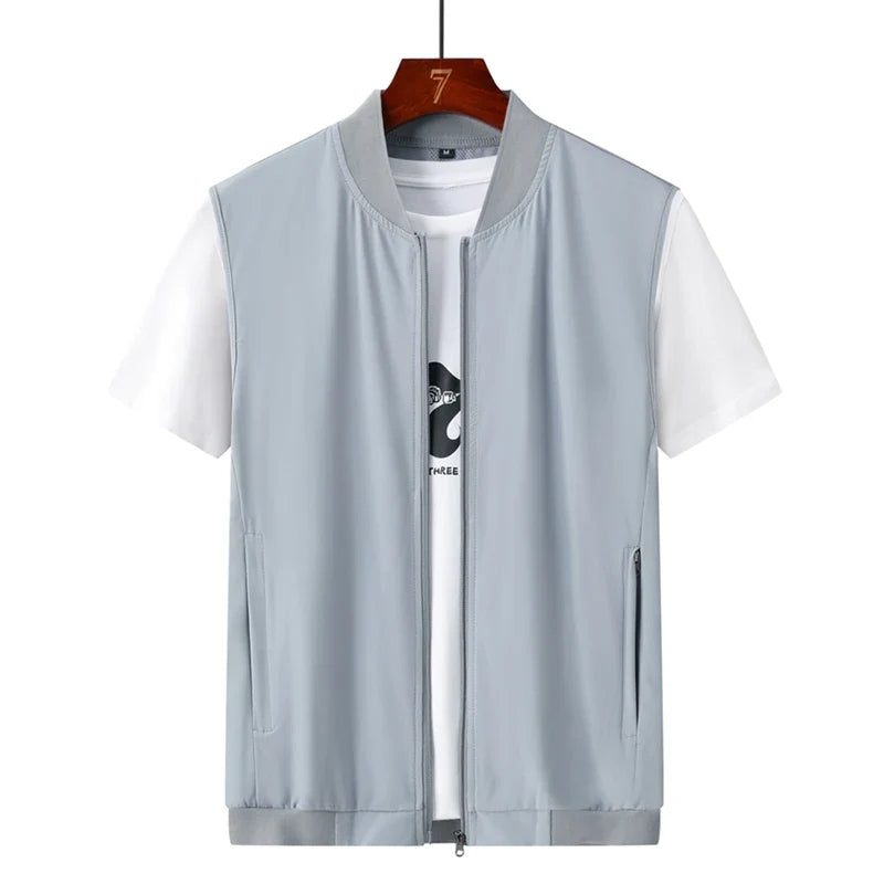 Summer Ultra-Thin Men's Vest Sleeveless Shoulders Quick Drying Breathable Jacket Outdoor Climbing Fishing Leisure Undershirt