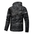 Men’s Outdoor Hiking Jacket Waterproof Windbreaker Hooded Coat Lightweight Sportswear for Camping Trekking Climbing Travel