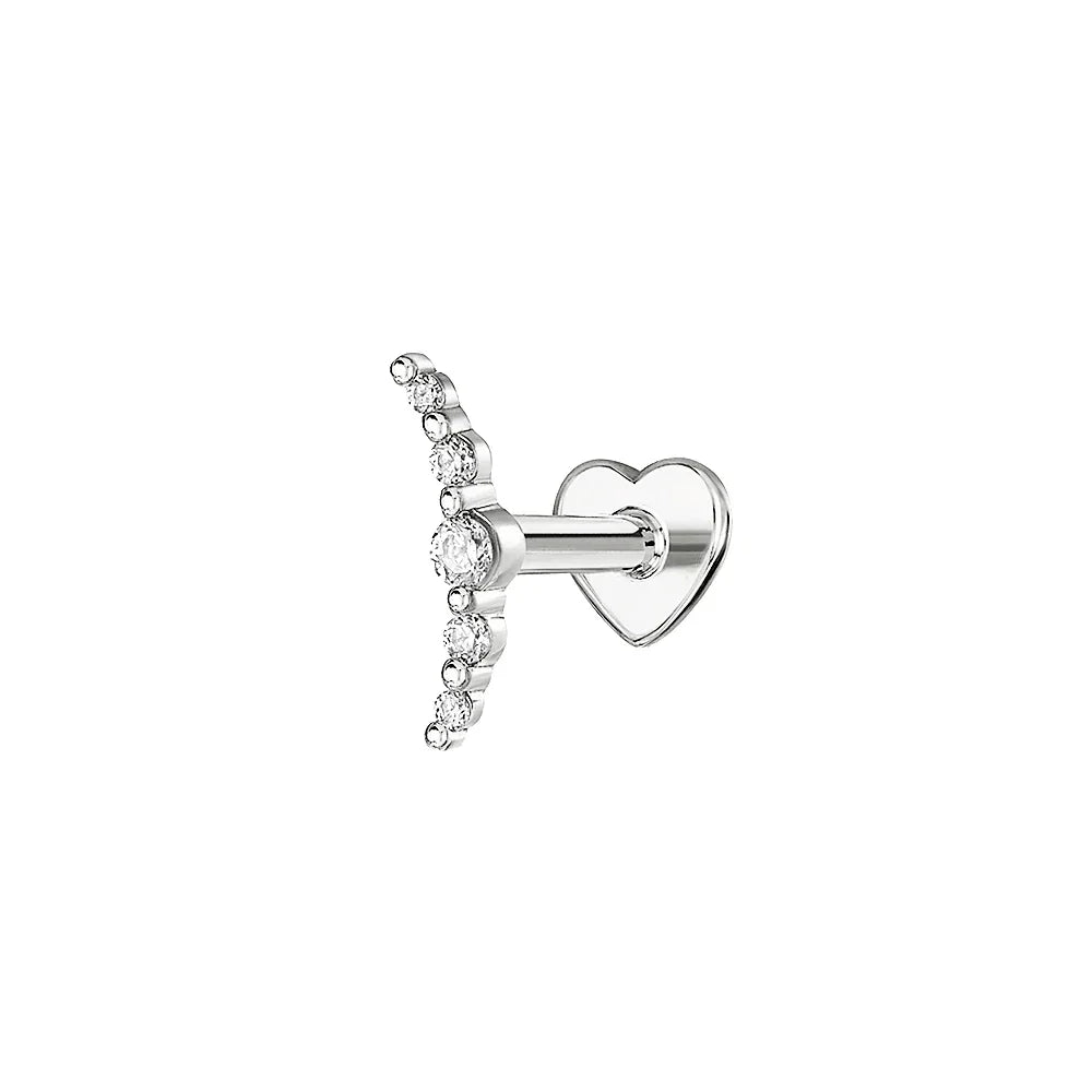 Heart Round Ball Flat Helix Piercing Earring 925 Sterling Silver Ear Studs Geometric Zircon Exquisite Trinket Studs Aretes