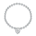 Silver Bead Chain Bracelet 925 Sterling Silver Simple Love Chain Women Fashion Basic Bracelets SCB203