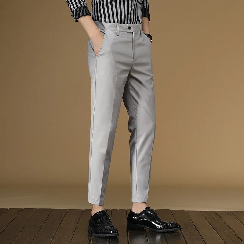 Men Flat Formal Office Wear Smart Business Official Mens Dress Trousers