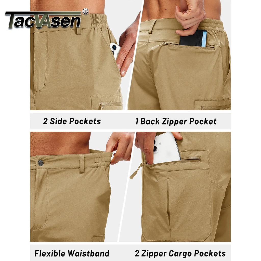 Men's Hiking Cargo Shorts 9" Quick Dry Lightweight Water Resistant Nylon Shorts Summer Casual Golf Work with 5 Pockets