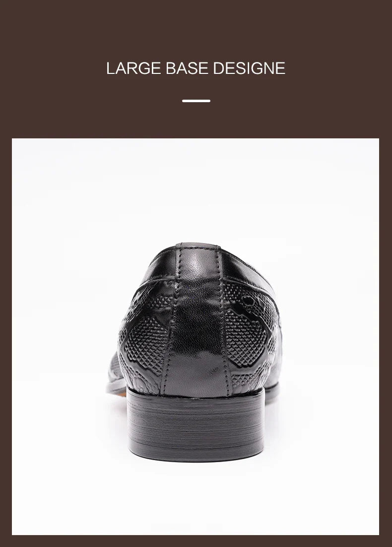 High Quality Fashion Loafers Dress Shoe Men Casual Leather Shoes Elegant Custom Mens Wedding Office Business Shoe Black Big Size