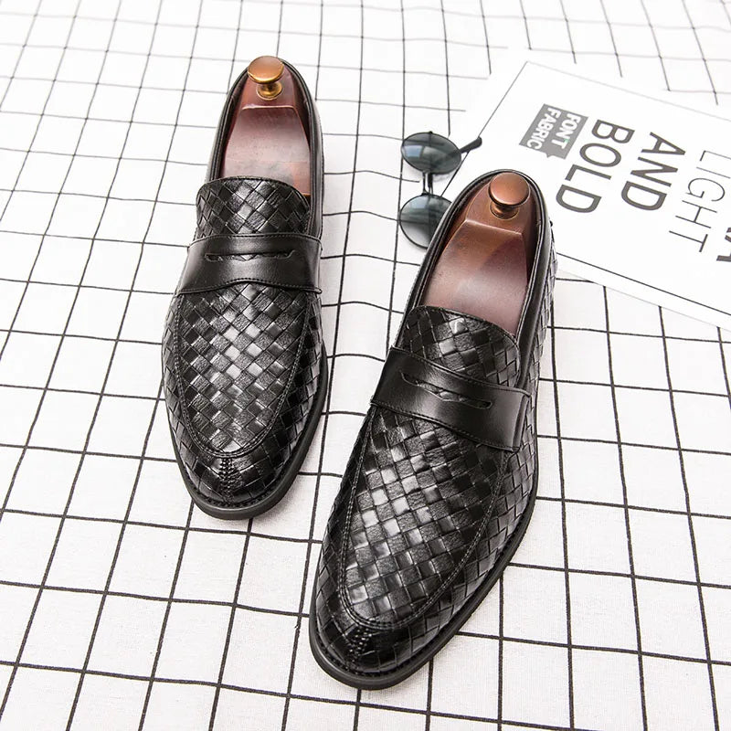 Mens Dress Wedding Fashion Office High Quality Leather Comfy Business Formal Italy Driving Loafers Shoes for Men Plus Size 38~48