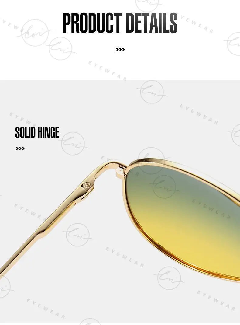 Aviation Photochromic Day Night Vison Sunglasses Men Polarized Fashion Sun Glasses Women Safe Driving Anti-Glare UV400