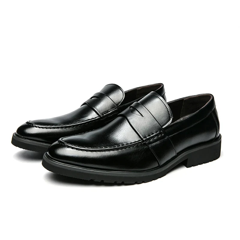 Mens Casual Leather Breathable Business Designer Brand Office Loafers Formal Classic Smile Footwear Dress Shoes for Men Flats 48
