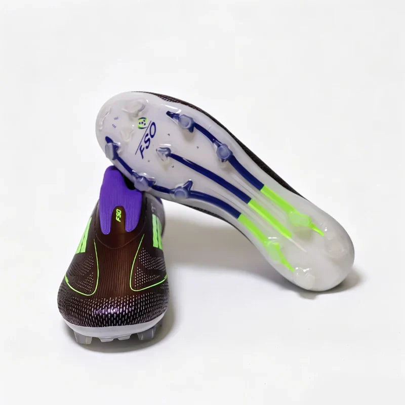2555 High Quality Mens Soccer Shoes SLIP-ON Non-Slip Turf Soccer Cleats Boys TF/FG Training Football Boots Chuteira Campo F50