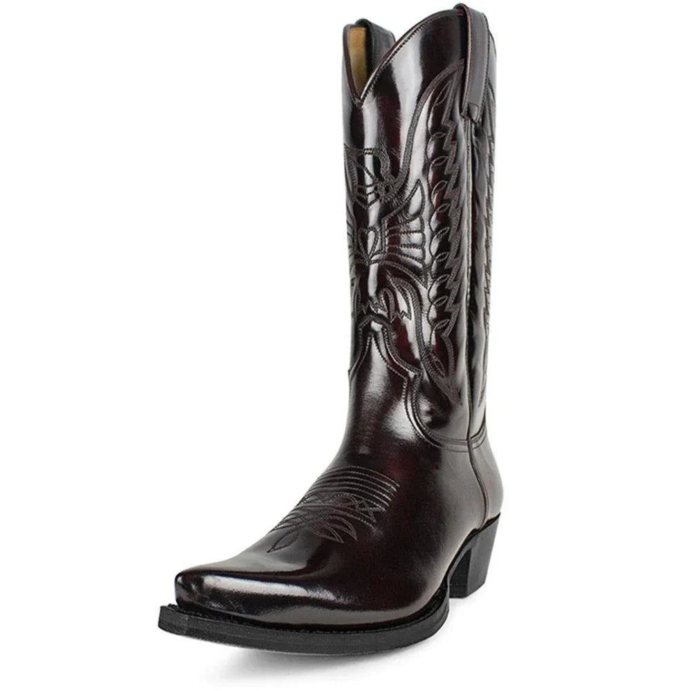 Men Cowboy Winter Leather Shoes