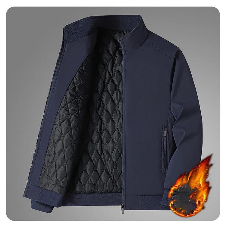 Plus Size 8xl Jacket for Men 2026 Thick Stand Collar Solid Winter Jacket Men Waterproof Warm Business Casual Men Coats
