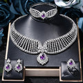 2023 New Dubai 4-Piece Jewelry Set Angel Design Bride Necklace Earring Set AAA Cubic Zirconia Women's Wedding Accessories