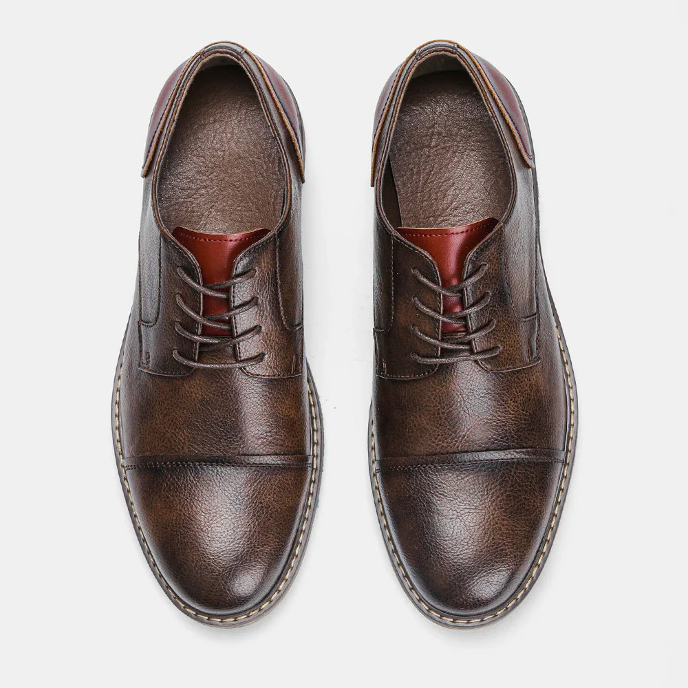 2025 New Casual shoes Retro Men's Derby Shoes Men Fashion Leather Shoes