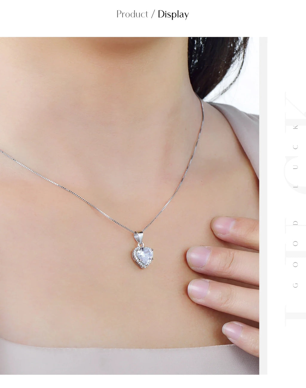 2020 New Design 925 Sterling Silver Heart pendant Fashion Heart Clear Zirconia Classic Wedding Chain Jewelry For Women