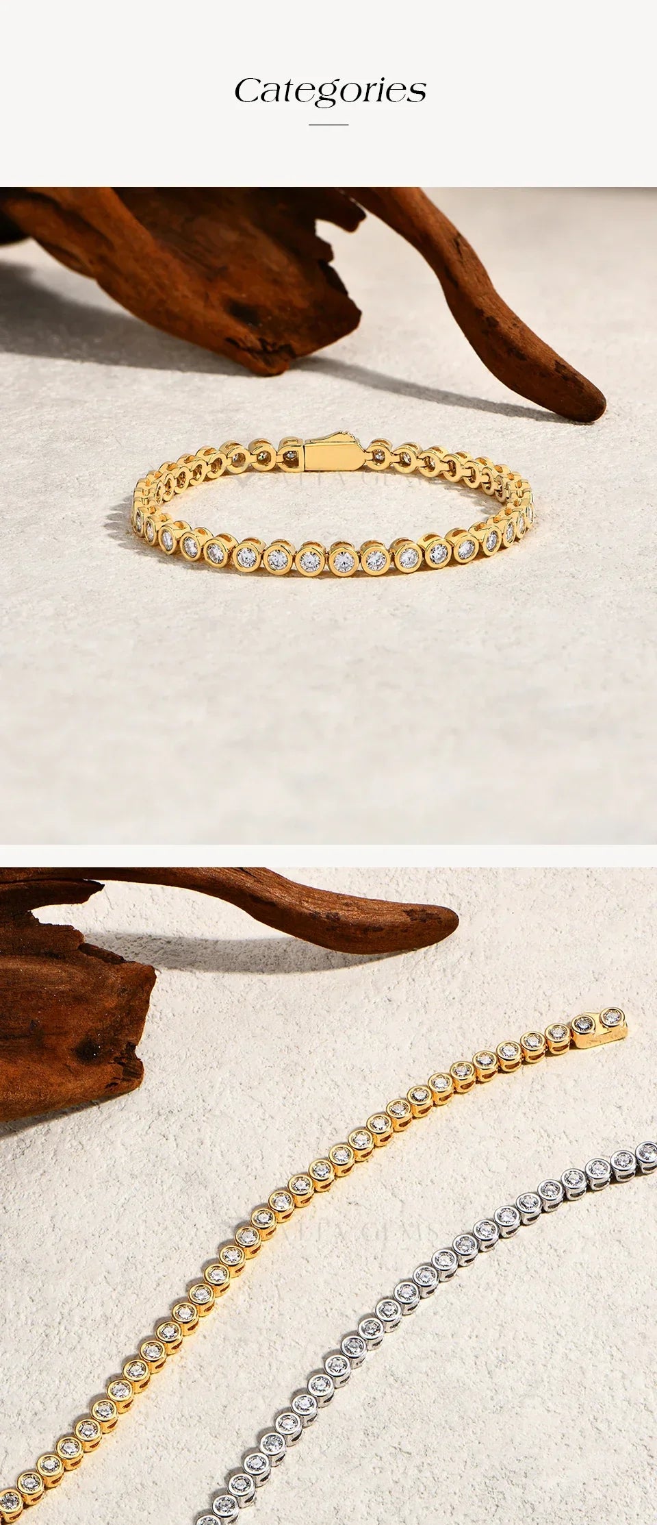 Round Cut 3mm Moissanite Tennis Bracelet 925 Sterling Silver Gold Plated Women Men's Bracelet Engagement Luxury Jewelry