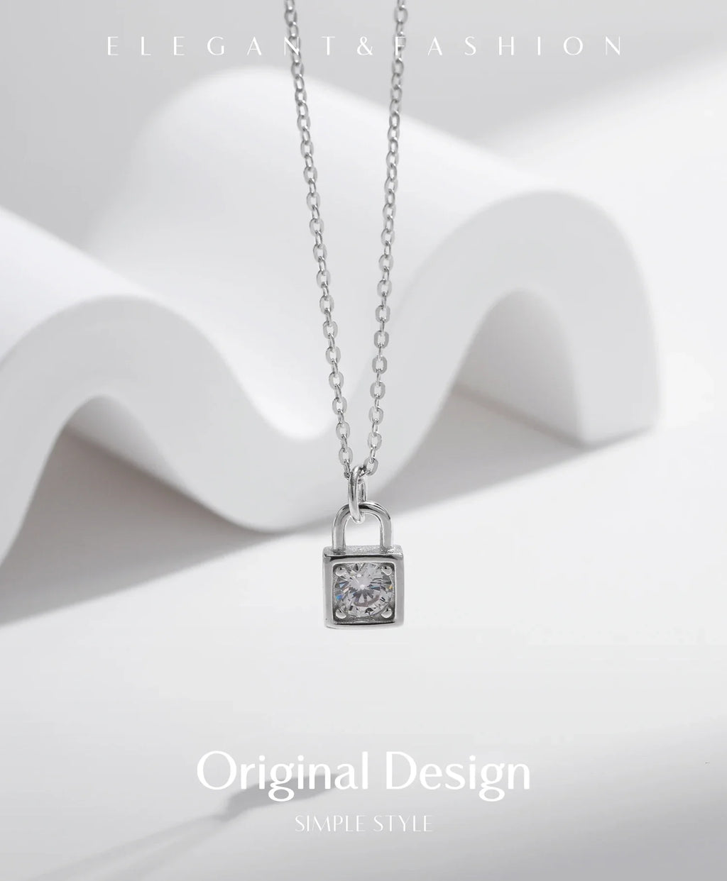0.5 Carat D Color Moissanite Lock Pendant Necklace For Women 925 Sterling Silver Party Stackable Fine Jewelry With Boxes