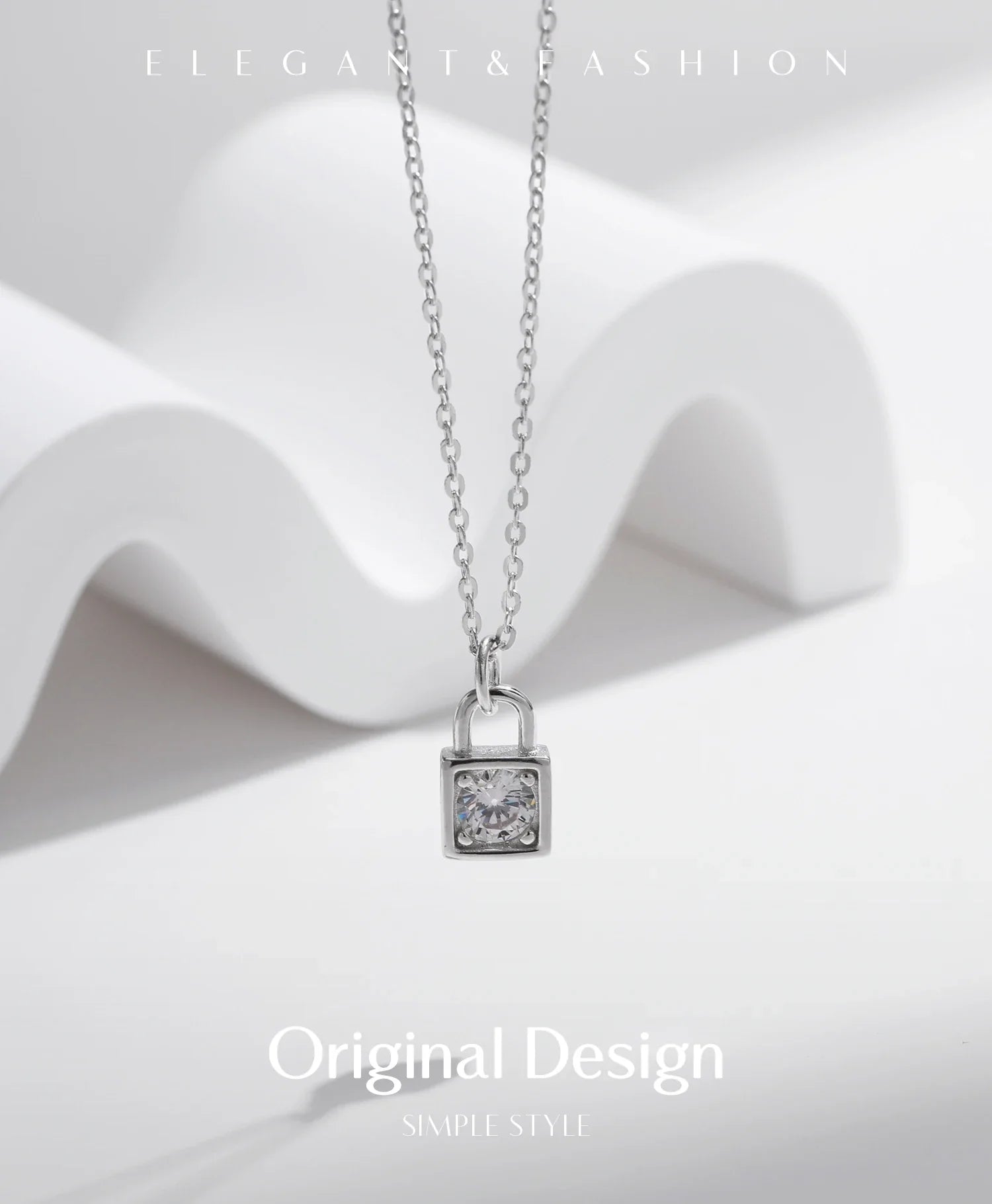 0.5 Carat D Color Moissanite Lock Pendant Necklace For Women 925 Sterling Silver Party Stackable Fine Jewelry With Boxes