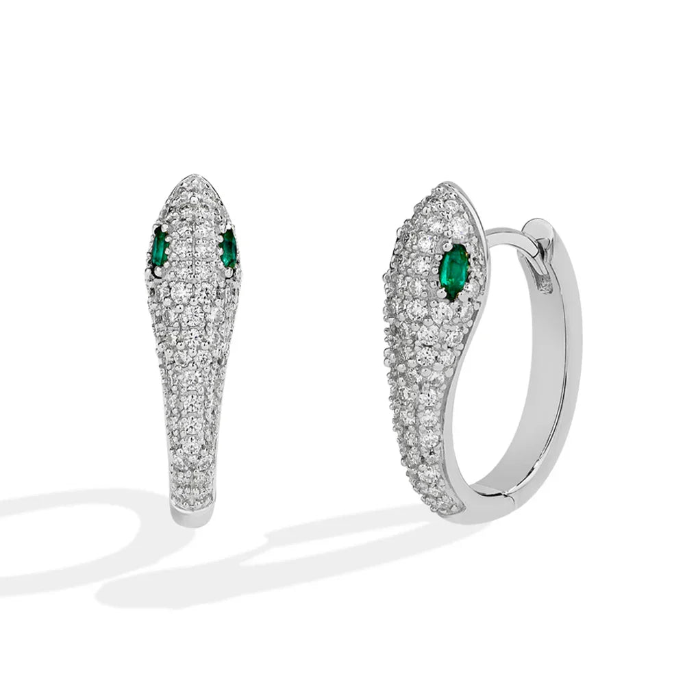 Snake Hoop Lab Diamond Earring S925 Sterling Silver Moissanite Drop Earrings for Women Fine Jewelry Birthday Gift