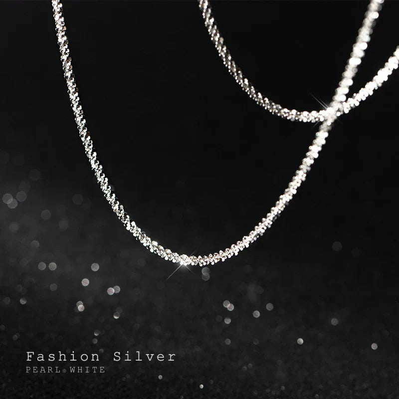 Dazzling Simple Adjustable Necklace for Women Girls 925 Sterling Silver Luxury Brand Jewelry 2024 New Mode Accessories