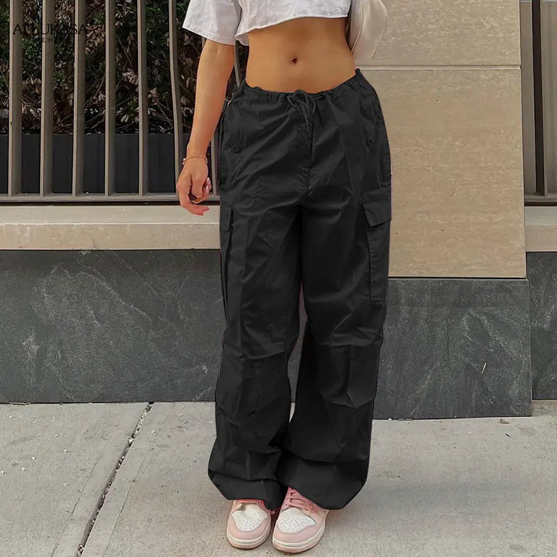 Y2K Clothing Oversized Plus Size Low Waist Parachute Loose Sweatpants