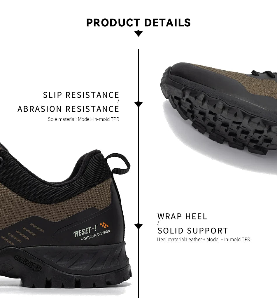 Men Non-Slip Sneakers Wear-Resistant Hiking Shoes Men Anti Splash Water Outdoor Sneakers Male Comfort Walking Shoes