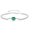 925 Sterling Silver Luxurious Green Zircon Chopin Bracelet for Women Birthday Anniversay Fine Jewelry Gift BSB116