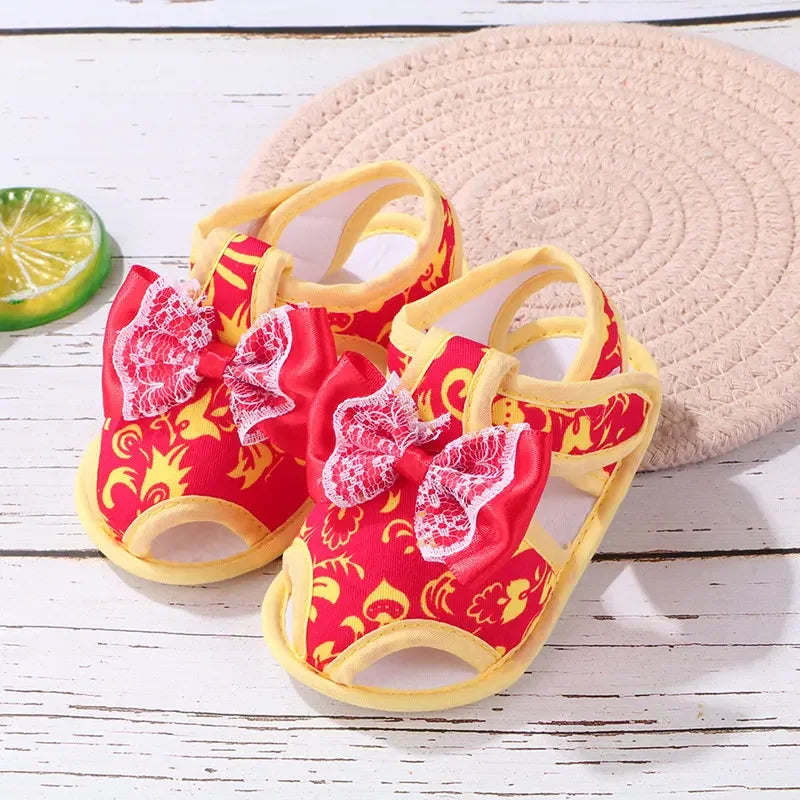 New Children Summer Clogs 0-18M Newborn Infant Baby Girl Princess Bowknot Sandal Sneakers Toddler Soft Crib Walkers Casual Shoes