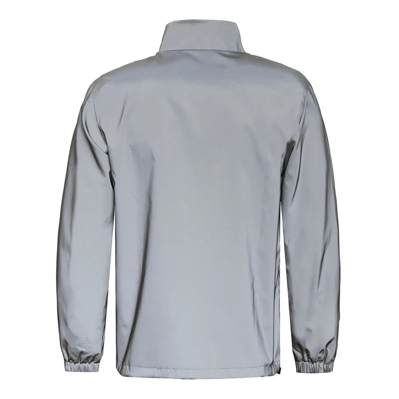 Night Reflective Jacket Men's Spring Casual Stand Collar Outdoor Windproof Jogger Cycling Safety Bright Coats Hip Hop Streetwear