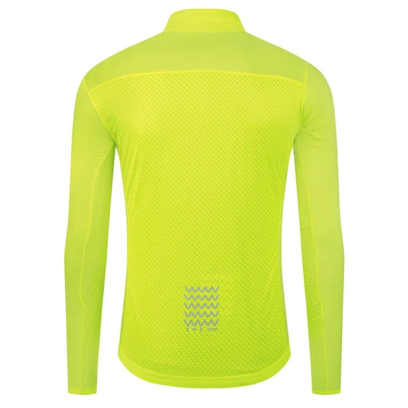 Men Windproof Waterproof Long Sleeve Cycling Jacket YKK Double Zipper Breathable MTB Bike Clothing Tops Pro Team Jersey