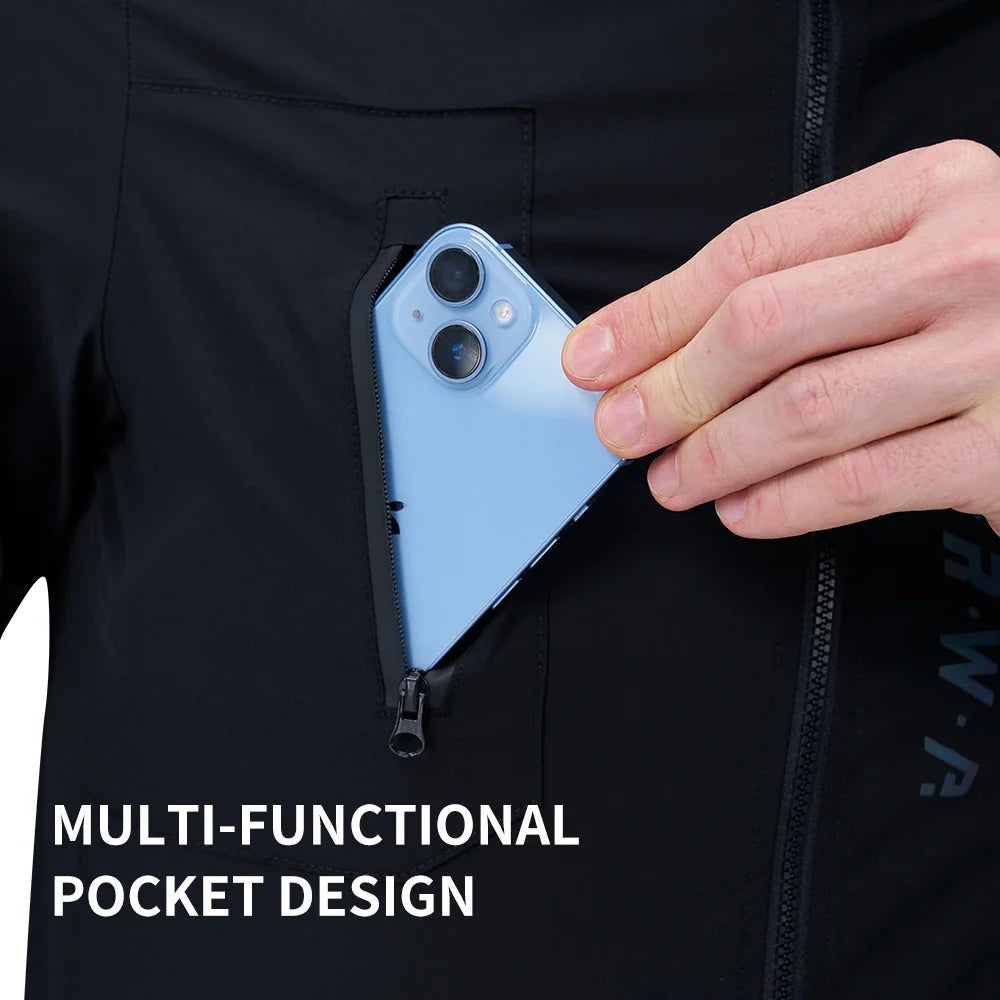 Men Cycling Jacket Lightweight Breathable Anti-UV Cycling Windbreaker High Quality MTB Road Bike Jersey 2-Way Zipper