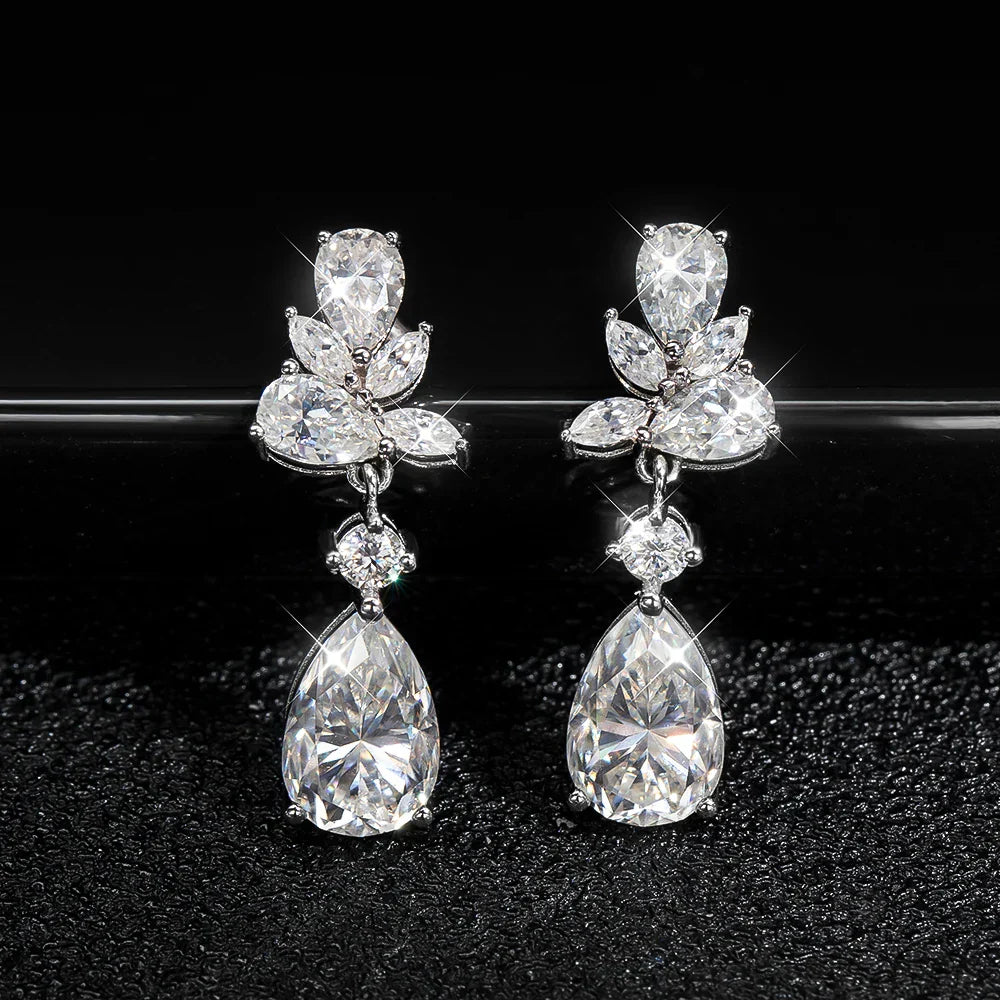 All Moissanite Earrings for Women Wedding Party Luxury Earring Jewelry s925 Sterling Sliver Plated 18k Gold Ear Stud