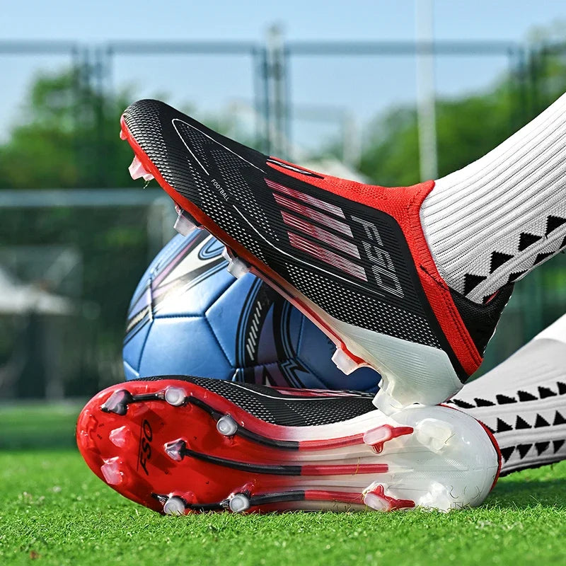 New Men Football Boots Outdoor Sport Training Soccer Shoes Match Boys Adult Cleats Breathable Non Slip Long Spikes Comfortable