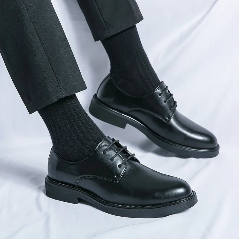 Trend Lace Up Shoes Wedding Dress Footwear Leisure Walk Office Flats New Business Formal Mens Oxford Shoes Leather Casual Shoes