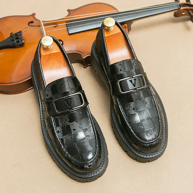 New Platform Men's Casual Shoes Comfortable Fashion Luxury Loafers Men's Leather Shoes Heightening Loafers Beans Driving Shoes