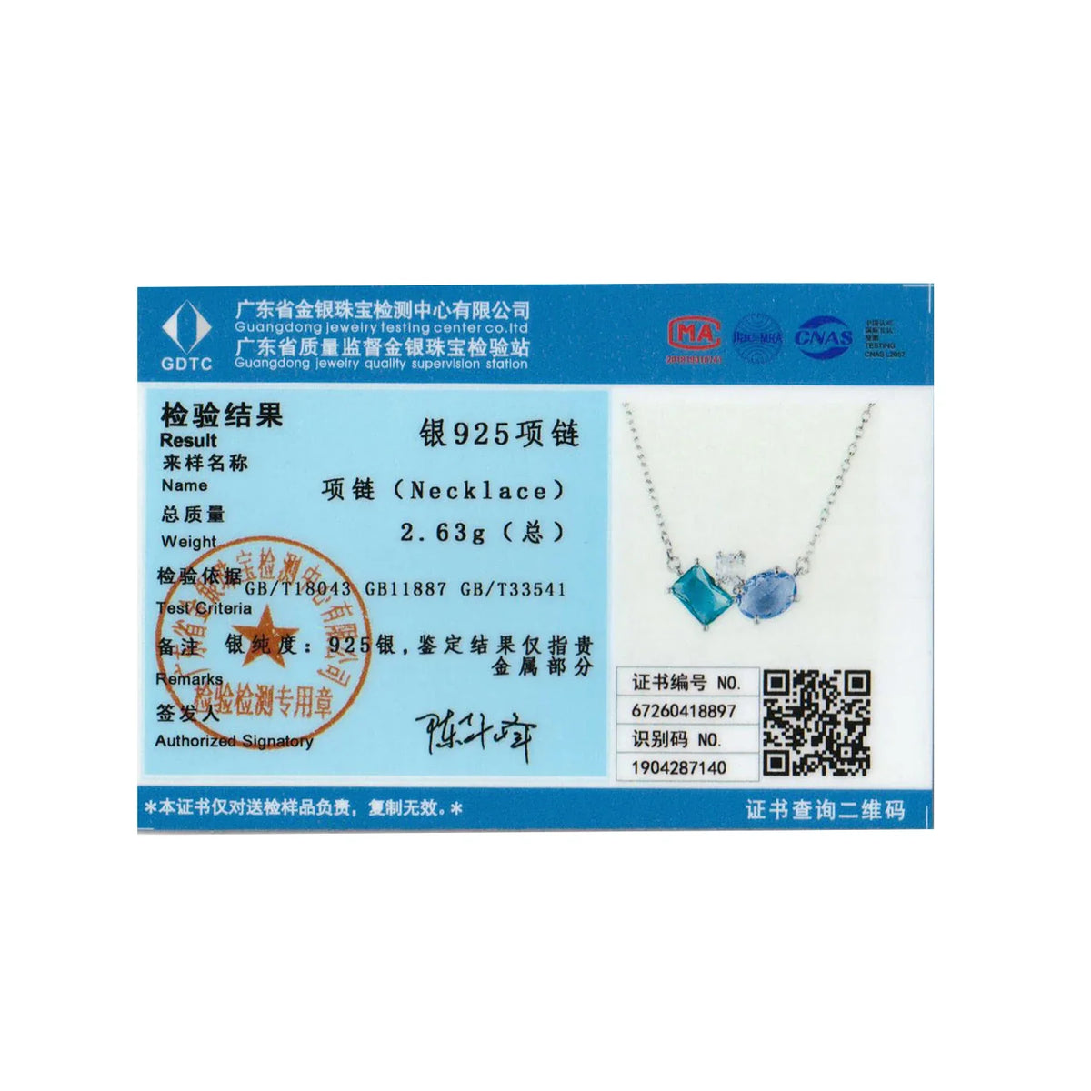 925 Sterling Silver Necklace Blue Green Stone  White Gold Zirconia Pendant Adjustable Chain for Women Fine Jewelry Gift