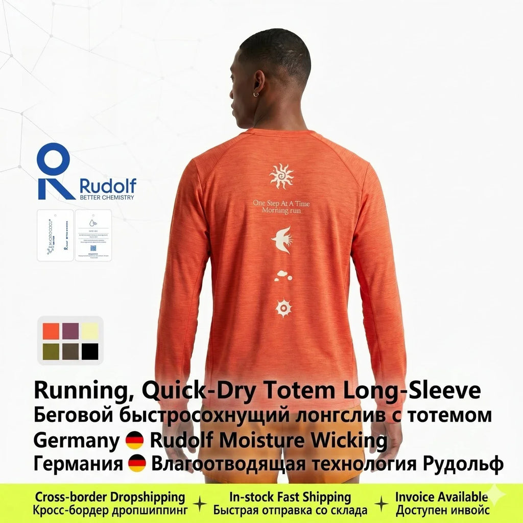 Men's Long Sleeve Quick Dry Sports T-Shirt Moisture Wicking Gym Fitness Top Outdoor Running Hiking Activewear Workout Tee