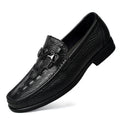 High Quality Round Toe Breathable Loafers Fashionable Brand Men's Comfortable Crocodile Patterned Casual Cowhide and Bean Shoes