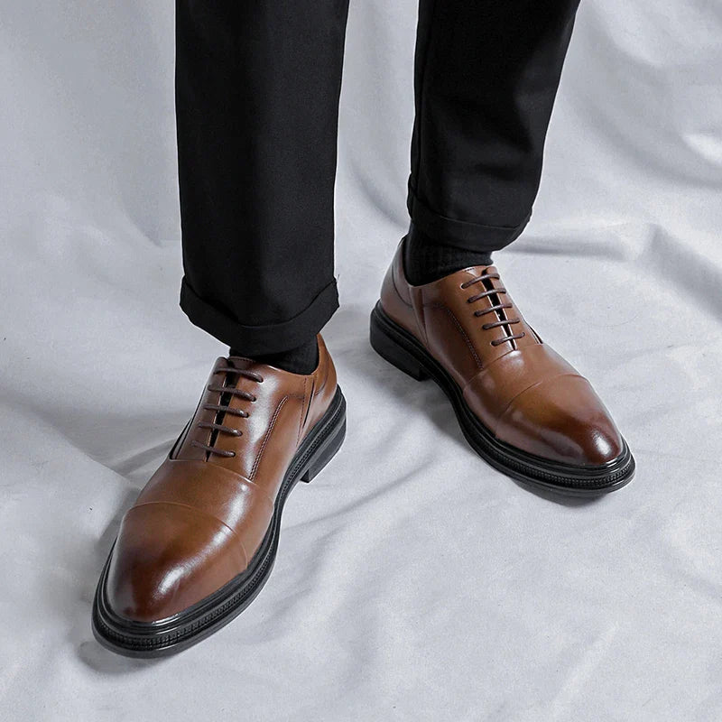 Brand Men Genuine Leather Shoes Black Wedding Bride For Formal Party Dress OEM Italian Men Shoes Casual Soft Casual Shoes