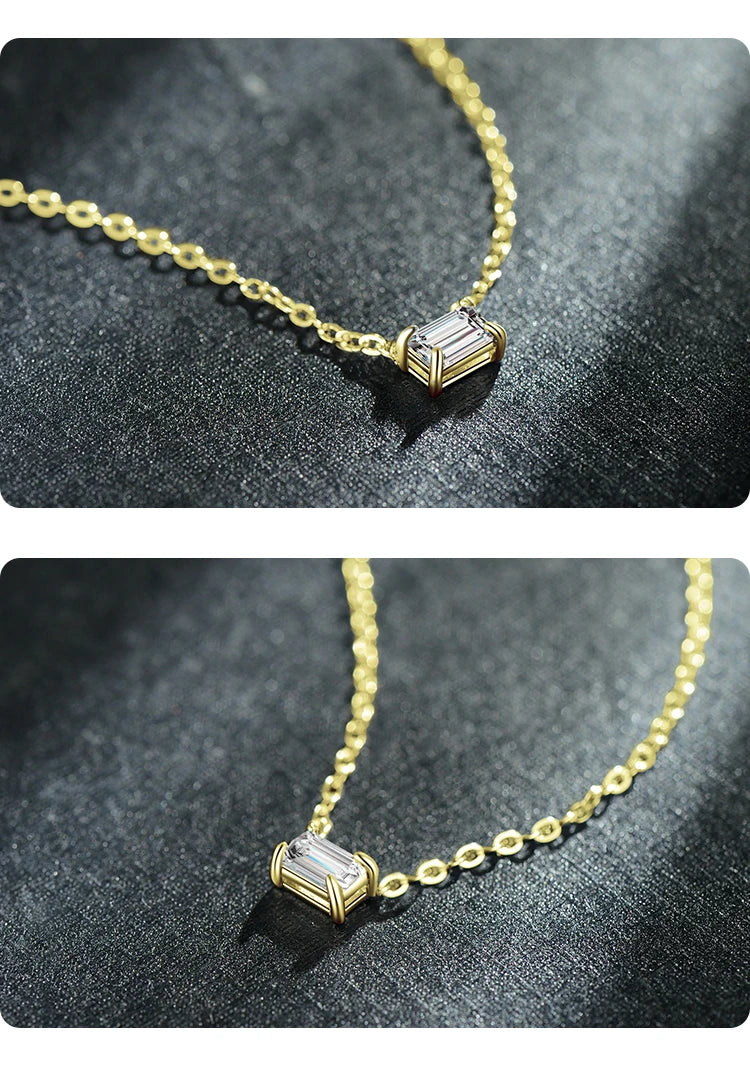 Genuine 925 Sterling Silver Fashion Charm AAA Zirconia Pendant Necklace For Women Silver Female Necklaces Fine Jewelry