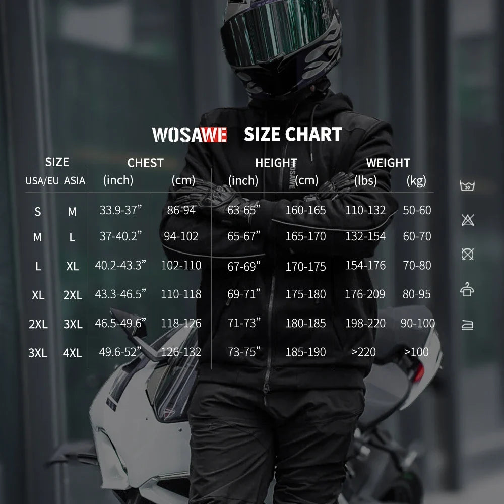 Men Motorcycle Hoodie Shirt Motorcycle Winter Warm Jacket Riding Casual Motorcycle Riding Clothes