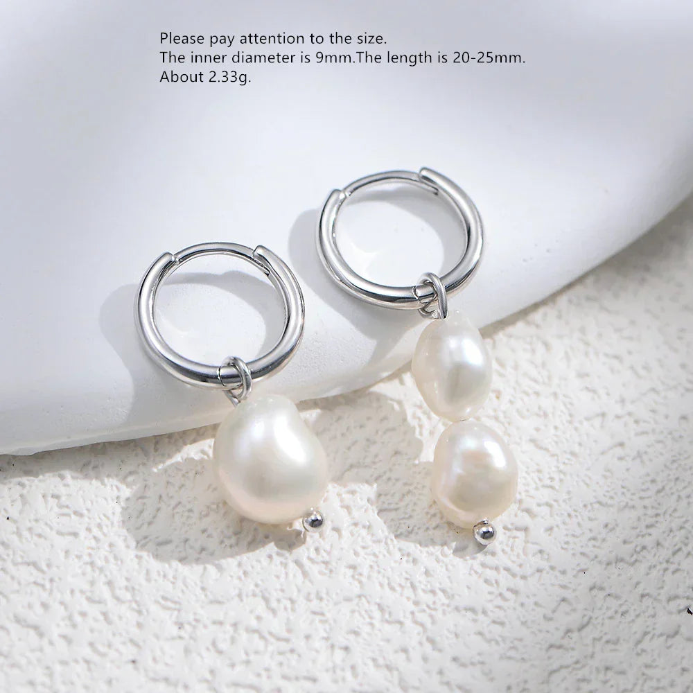 925 Sterling Silver Earring Fashion Geometry Butterfly Zircon Asymmetry Pearl Drop Earring Simple Temperament Trend Women Ear Je