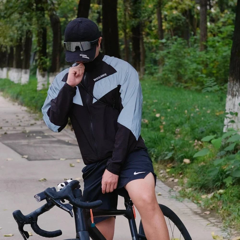 Reflective Cycling Jacket Winter Autumn Bicycle Windbreaker Bike Soft Windproof Waterproof Motorbike Jacket Men Coat