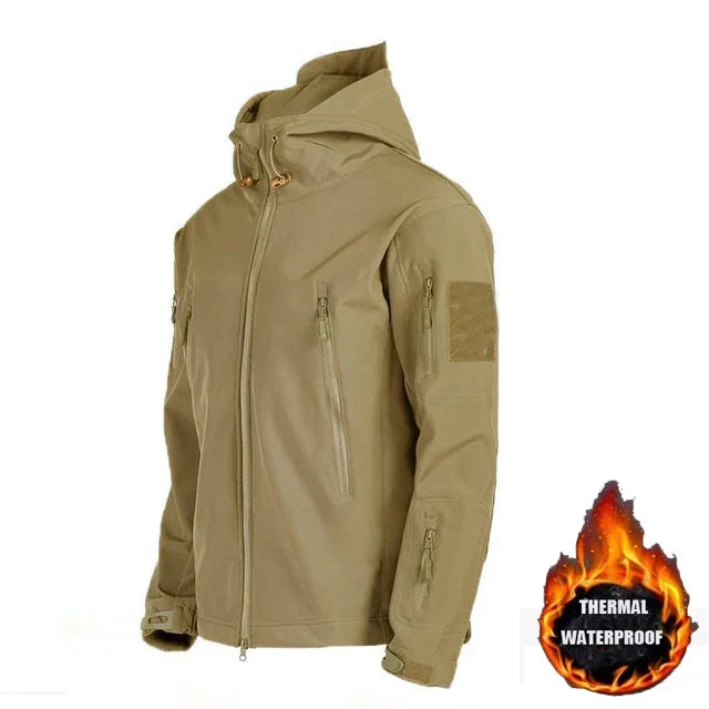 Men Cargo Autumn Winter Fleece Sharkskin Hiking Jackets Tactical Military Army Climbing Trekking Casual Trainning Camping Coat