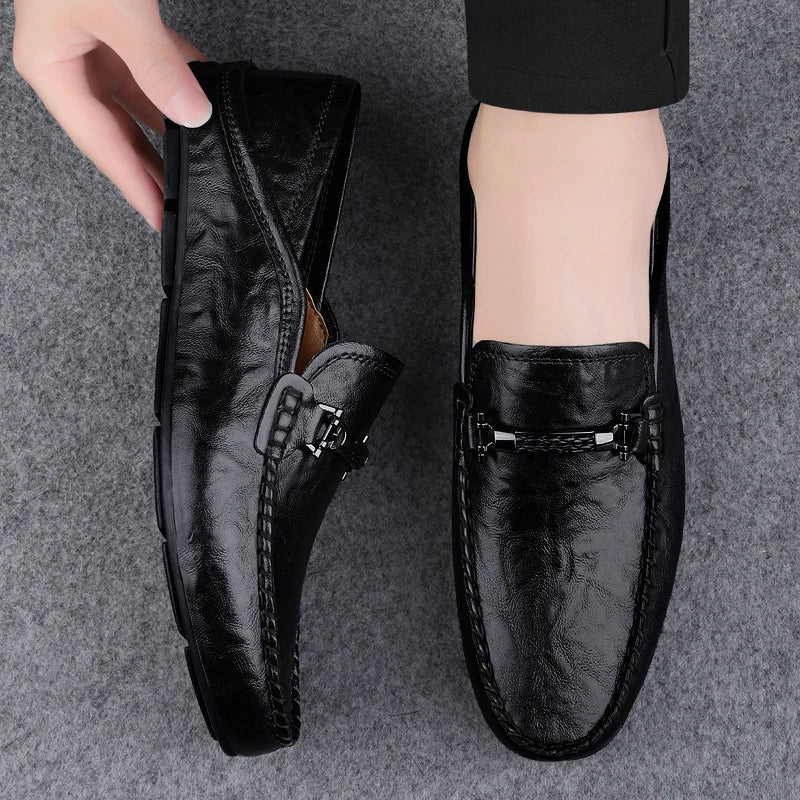 Genuine Leather Mens Loafers Casual Shoes Comfortable Moccasins Luxury Formal Slip on Flats Driving Shoes for Man Walking Shoes