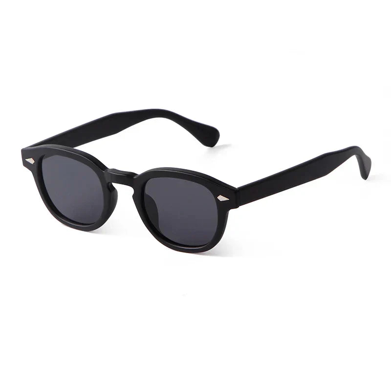 Vintage Tortoise Shell Round Sunglasses Women Men 2026 Brand Design Retro Rivet Yellow Blue Lens Square Sun Glasses Female Male