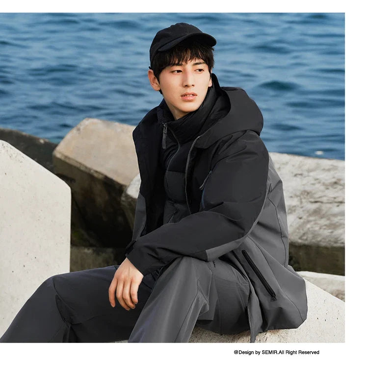 Down Jacket Men Three-in-One Two-Piece Set 2024 New Winter Four-Proof Outerwear Down Jacket