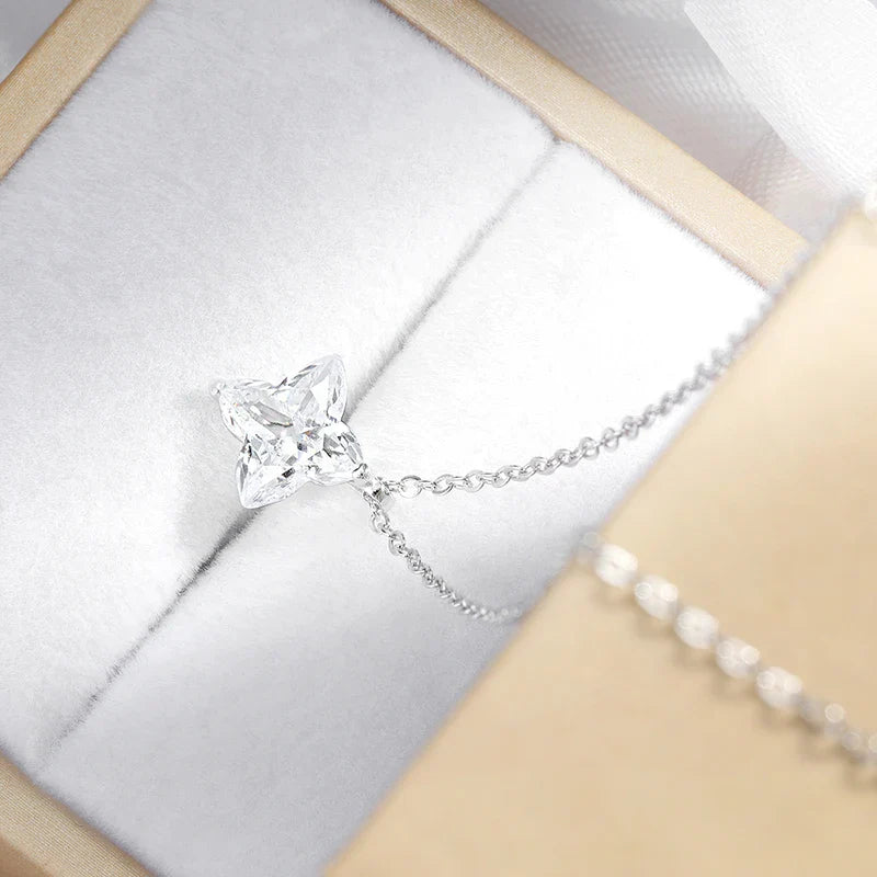 Certified 1CT 3CT Flower Cut Moissanite Necklace for Women Sparkling Lab Diamond Pendant Pure S925 Silver Chain Jewelry