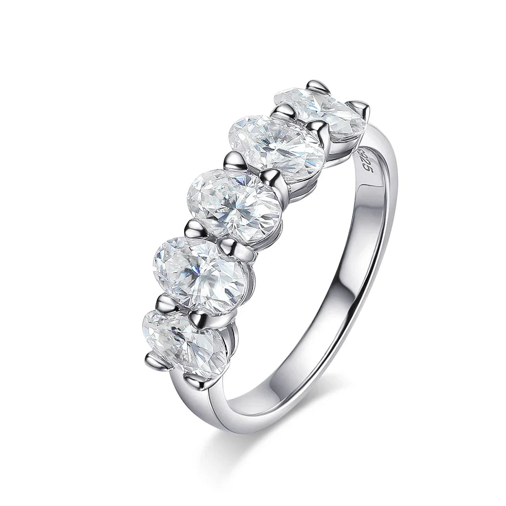 D VVS1 4*6mm Oval Moissanite Rings for Women Fine Jewelry Engagement Wedding Eternity Bands with GRA s925 Slive Ring