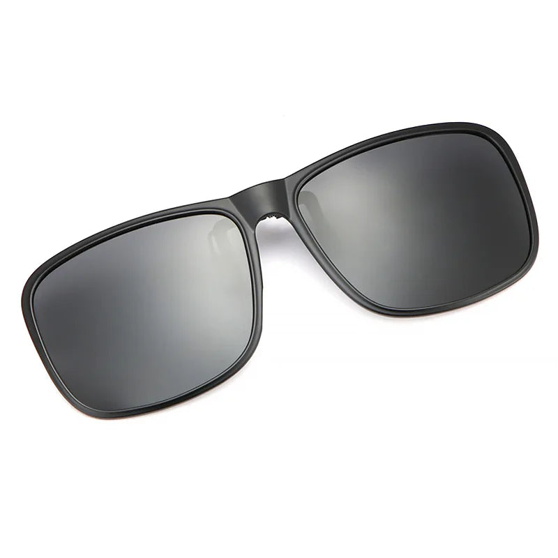 KLASSNUM Clip Polarized Sunglasses Square Men Clip On Glasses Flip-up Frames Sunglasses Covers Blue Night Vision Color Lens 2025