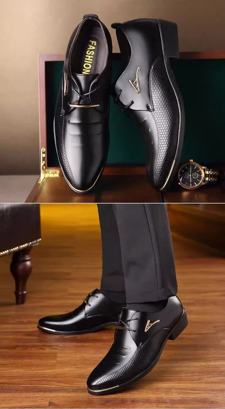 Brown Business Social Shoe Male Black Men's Formal Shoes Party Leather Casual Suit 2025 Trend Elegant and Classic Official New