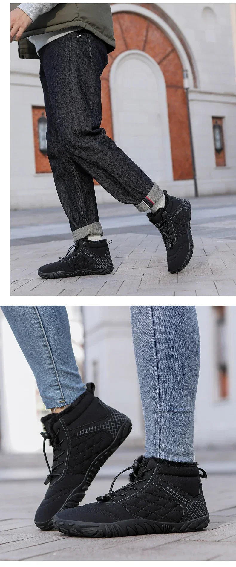 Brand New Winter Boots for Men Women Snow BareFoot Outdoor Non-slip Warm Fur Casual Sneakers Plus Size Ankle Boots Hiking Shoes